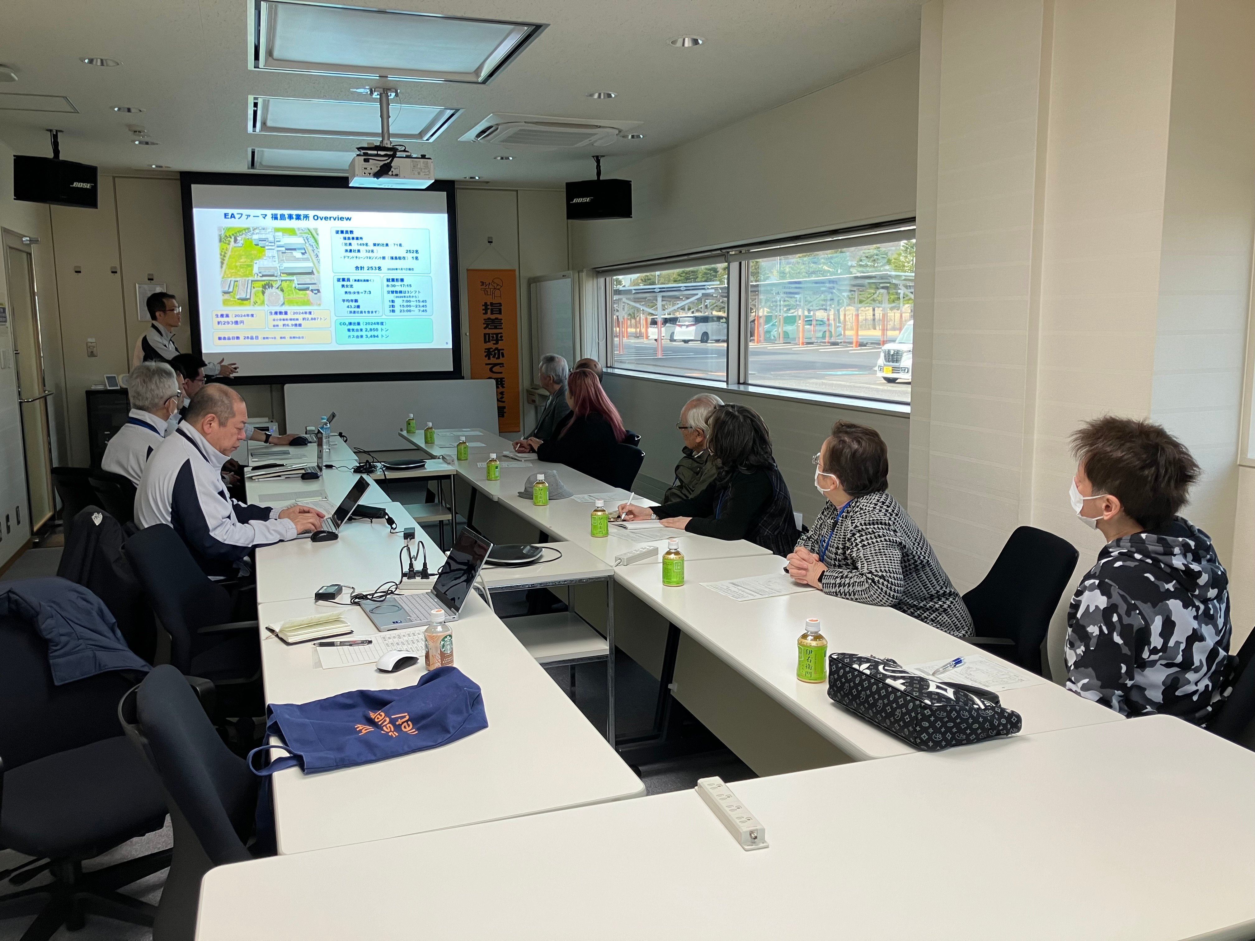 開催挨拶の後、当社の事業や環境保全に向けた取り組みについて説明が行われました。