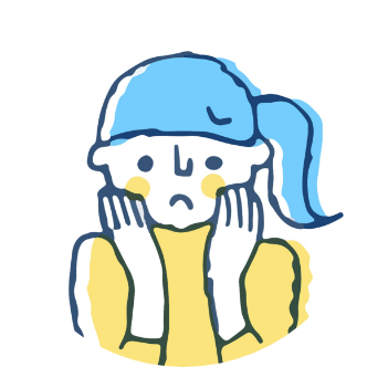 両手を頬に添えた人物の上半身を描いたシンプルな線画で、悩みや負担を抱える状況を示すアイコン。