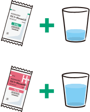 イラスト:モビコール®の溶かし方