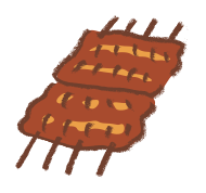 イラスト：うなぎ　かば焼き 1串60gあたり