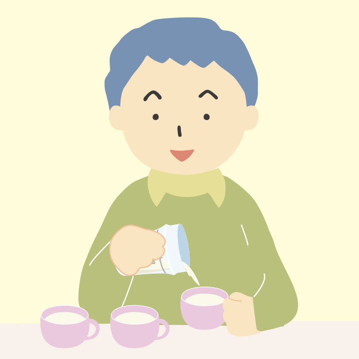 6.混ぜ合わせた後、すぐにゼリー状に固まり始めますので、速やかにお好みの器に移してください。