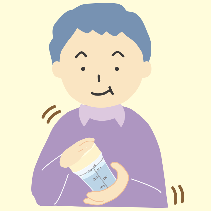 3.ふたをしっかり閉めて、 よく振って溶かします。
